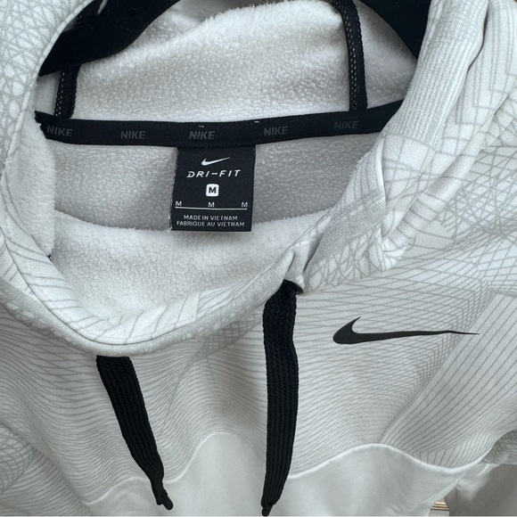 AUTHENTIC White NIKE THERMA DRY GRID GRAPHIC HOODIE Men’s Medium - Picture 8 of 9